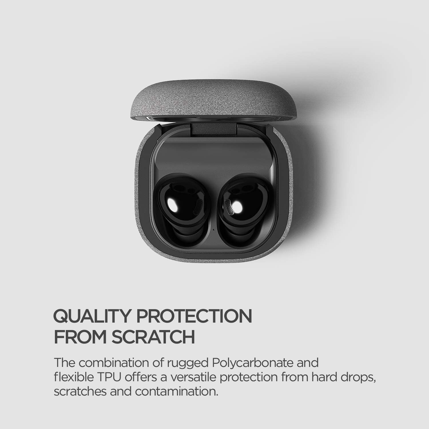 Compatible with Galaxy Buds FE (2023), Buds2 Pro Case (2022), Galaxy Buds 2 Case (2021), Galaxy Buds Pro Case (2021), Buds Live, Full Body Shockproof Hard Shell Cover (Modern-Sand Stone)