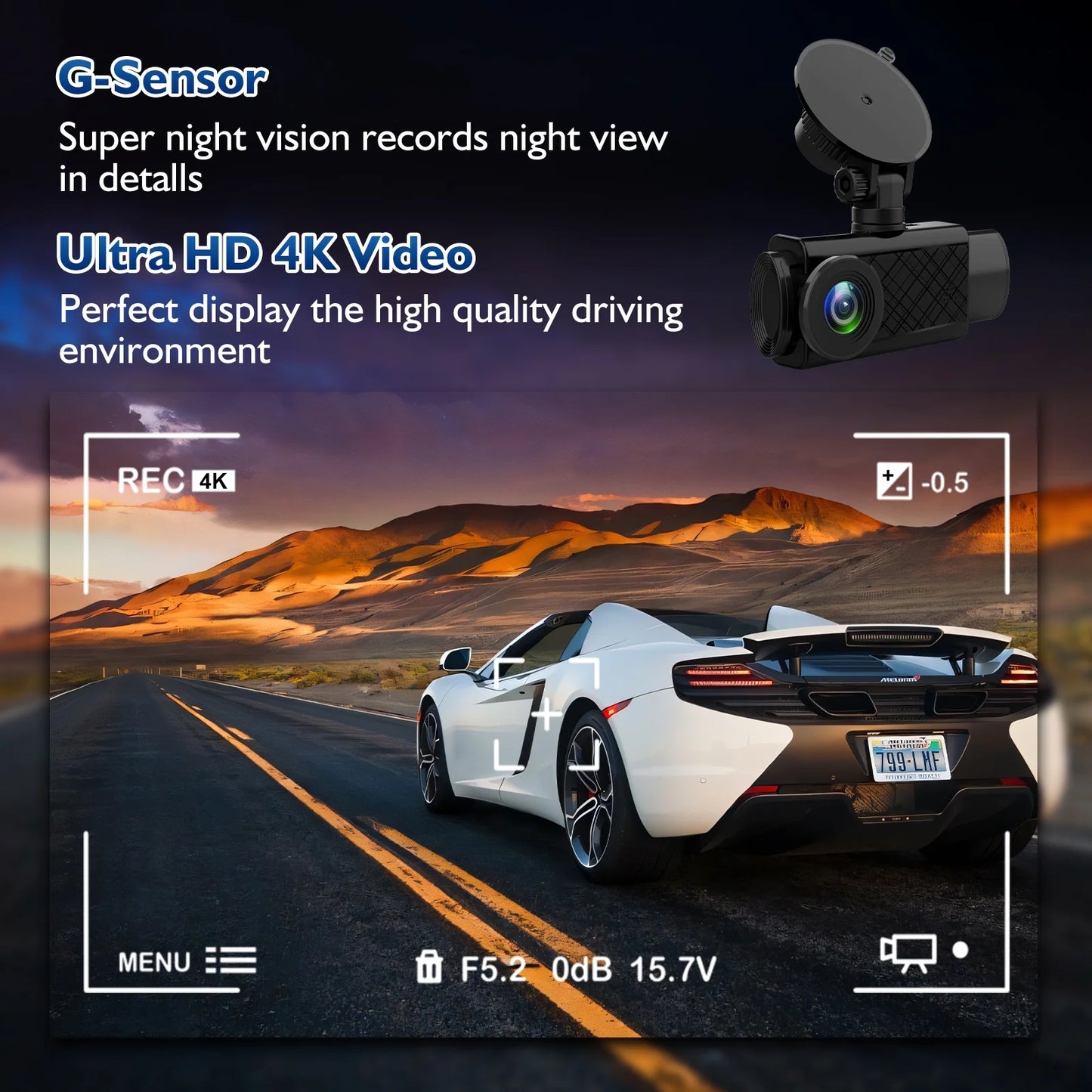 Dash Cam, 3 Channel Dash Cam, 4K+1080P Dash Cam Front and Inside, Triple Dash Cam for Car, Dash Camera with 32GB Card, 2160P Full UHD, G-Sensor, 170°Deg Wide Angle Dashboard with Infrared Night Vision