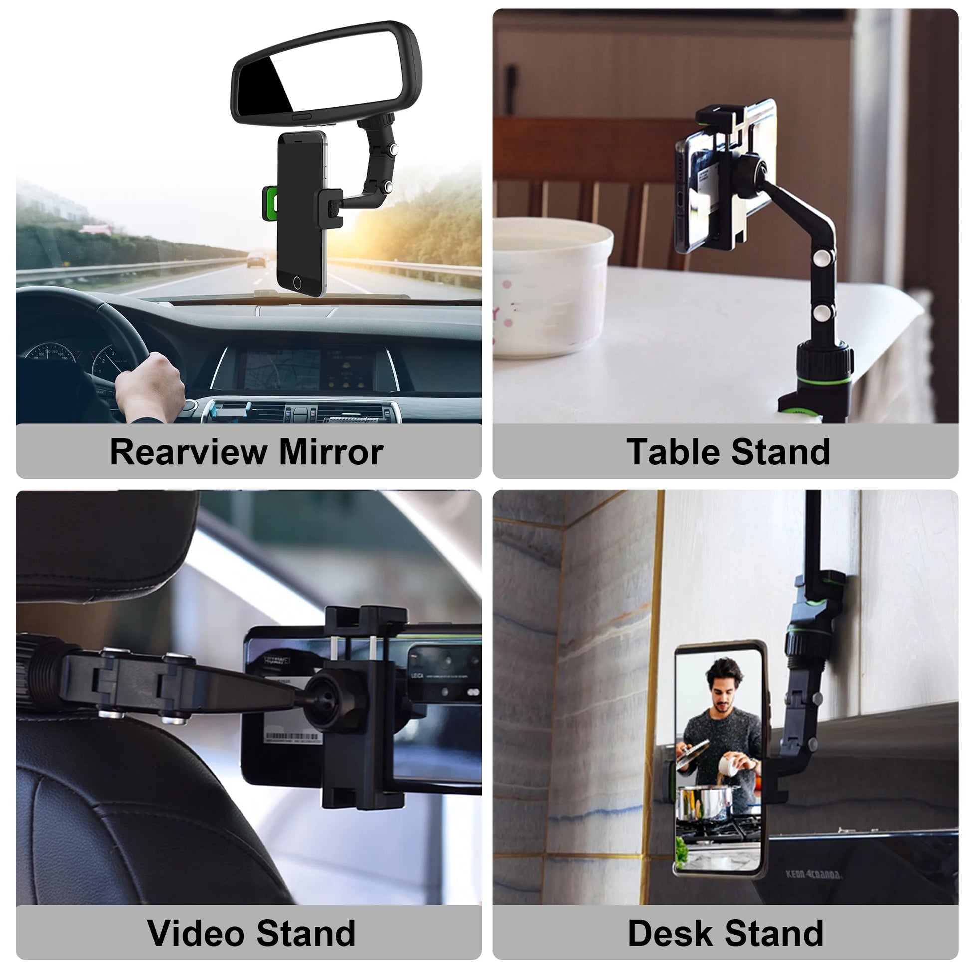 Car Phone Holder,  Cell Phone Mount for Rearview Mirror, Universal Phone Stand Fits for Iphone